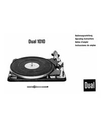 Thumbnail DUAL 1010 TURNTABLE OWNERS MANUAL