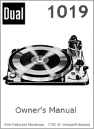 Thumbnail DUAL TURNTABLE 1019 OWNERS MANUAL