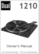Thumbnail DUAL 1210  TURNTABLE Owners MANUAL