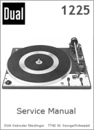 Thumbnail DUAL 1225 TURNTABLE SERVICE MANUAL