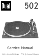 Thumbnail Dual 502 TURNTABLE SERVICE MANUAL