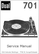 Thumbnail DUAL 701 TURNTABLE SERVICE MANUAL