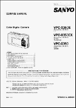 Thumbnail SANYO VPC-X350E / VPC-X350EX / VPC-X350 Digital Camera Service Manual